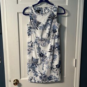 Alex petite blue and white flower dress size 4p